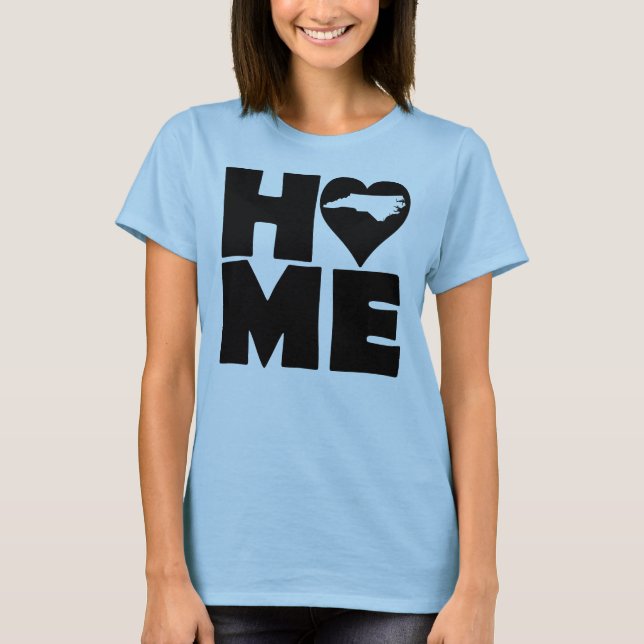 North Carolina Home Heart State T-Shirt Tees (Framsida)