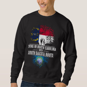 North Carolina Home South Dakota Roots State Träd Lång Ärmad Tröja