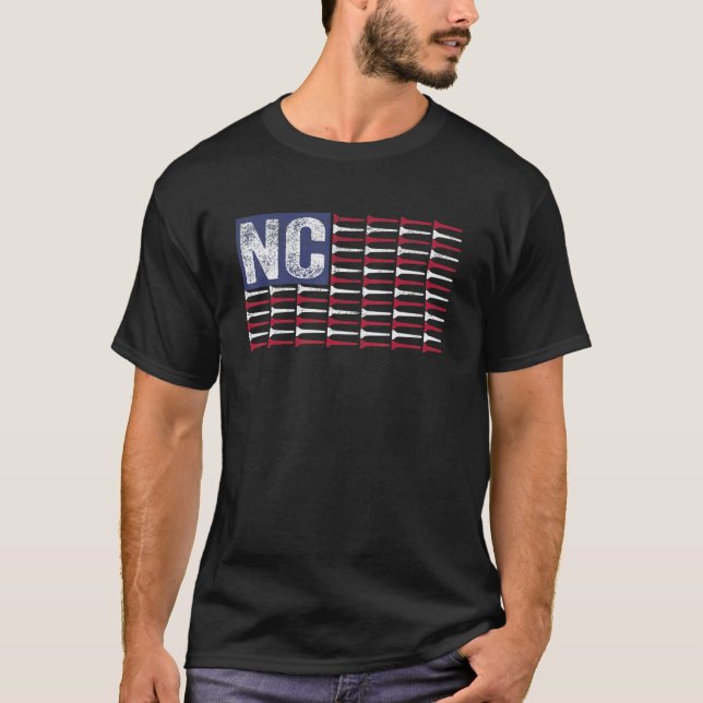 North Carolina Home State Nc American Flag Patriot T Shirt (Framsida)