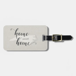 North Carolina - Home Sweet Home burlap-look Bagagebricka