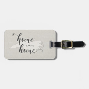 North Carolina - Home Sweet Home burlap-look Bagagebricka