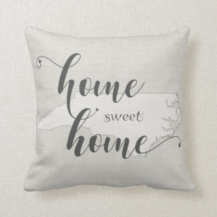 North Carolina - Home Sweet Home Burlap-look Kudde
