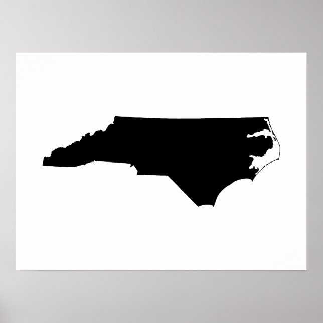 North Carolina i svart och vitt Poster (Framsidan)