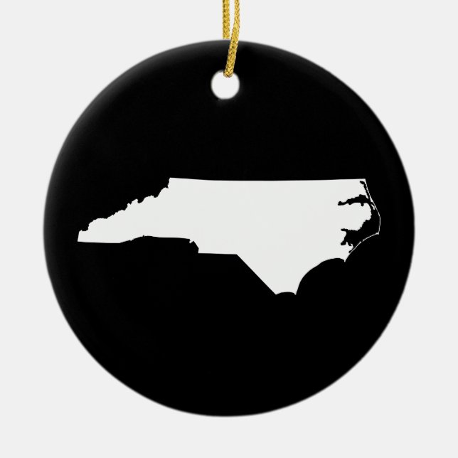 North Carolina i vitt och svart Julgransprydnad Keramik (Framsidan)