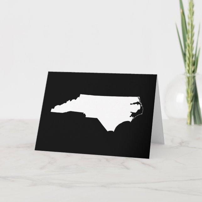 North Carolina i vitt och svart Kort (Framsida)
