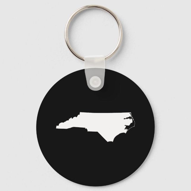 North Carolina i vitt och svart Nyckelring (Framsida)