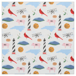 North Carolina Icons Fabric Tyg