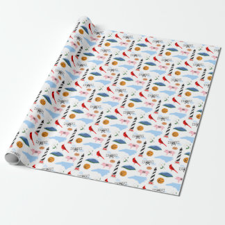 North Carolina Icons Wrapping Papper Presentpapper