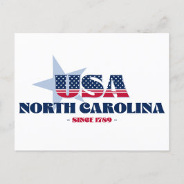 North Carolina in Red, White and Blue Postcard Vykort