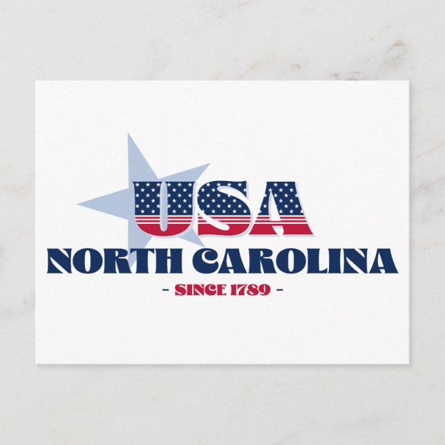 North Carolina in Red, White and Blue Postcard Vykort (Framsida)
