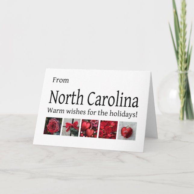 North Carolina-julkort med prydnadsföremål Helgkort (Framsida)