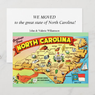 North Carolina Kart Meddelande om Flytt