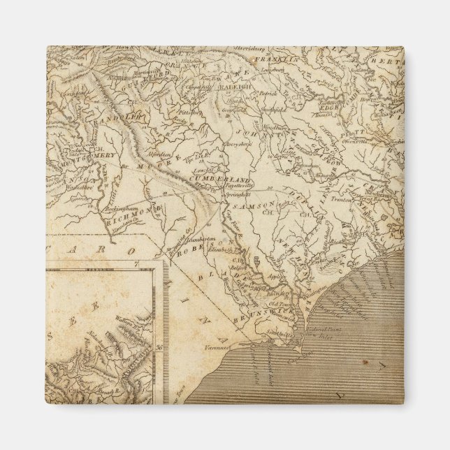 North Carolina Karta av Arrowsmith Magnet (Framsidan)