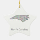 North Carolina karta Julgransprydnad Keramik