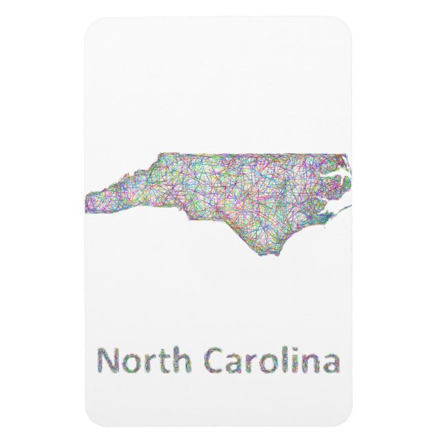 North Carolina karta Magnet (Vertikal)