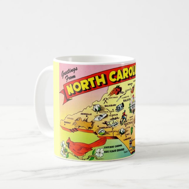 North Carolina Karta Mugg (Framsida vänster)
