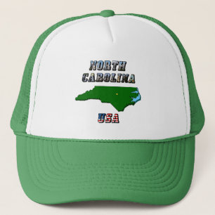 North Carolina Karta och Text Keps