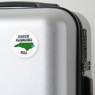 North Carolina Karta och Text Magnet