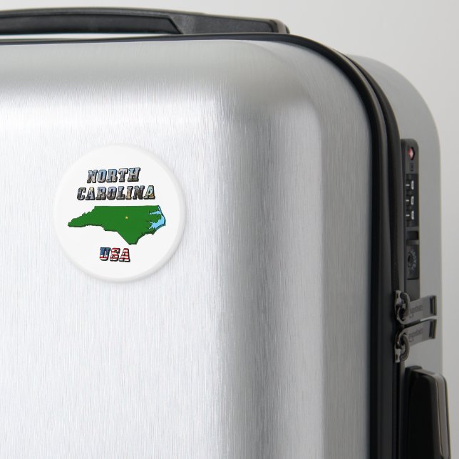 North Carolina Karta och Text Magnet (In Situ (Luggage))
