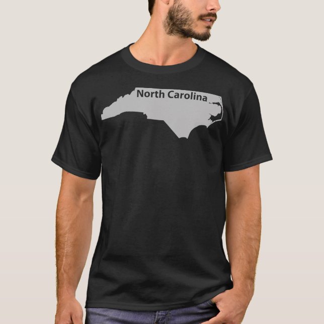 North Carolina Karta Outline State Home Pride Gift T Shirt (Framsida)