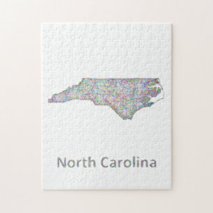 North Carolina karta Pussel
