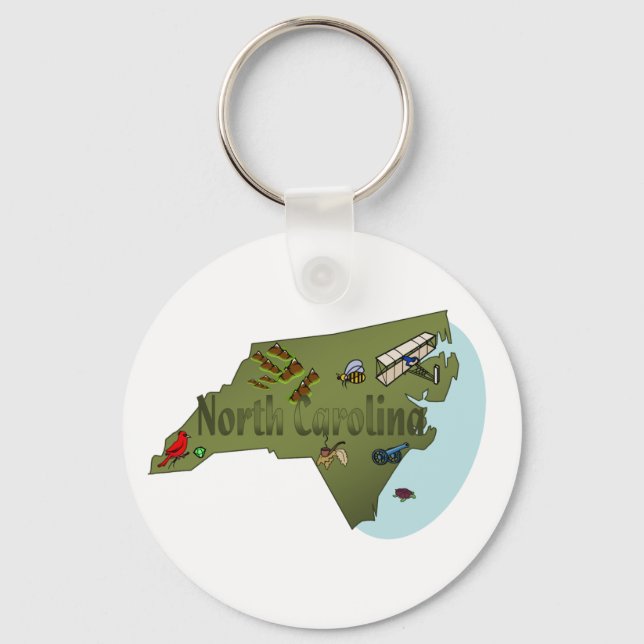 North Carolina Keychain Nyckelring (Framsida)