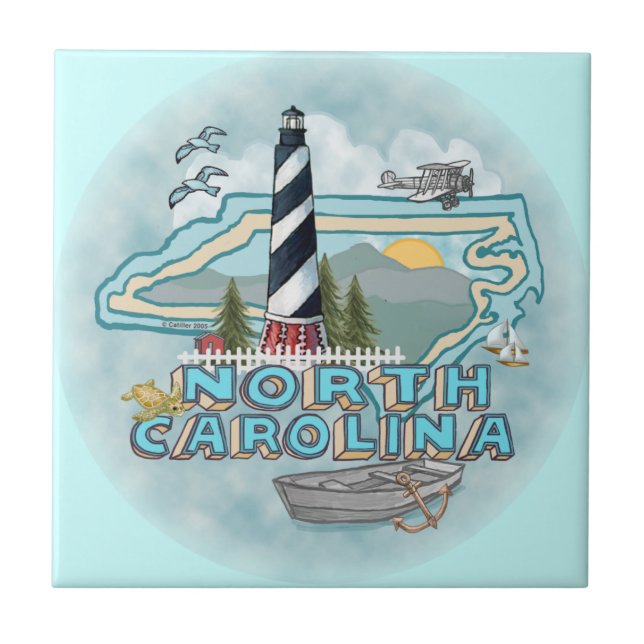North Carolina Lighthouse Kakelplatta (Framsidan)