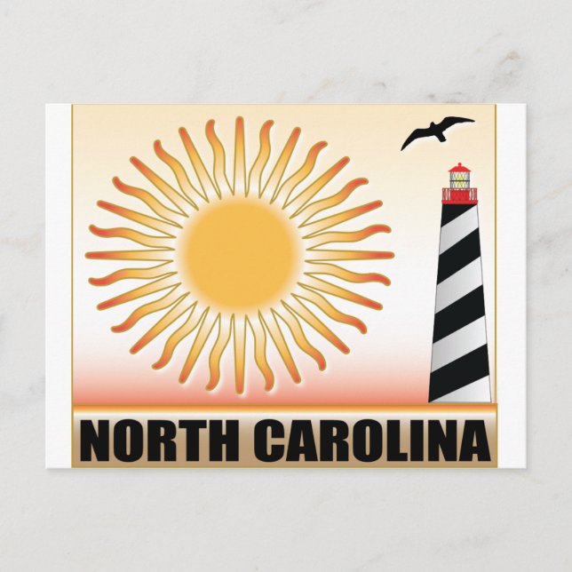 North Carolina Lighthouse Sol Vykort (Framsida)