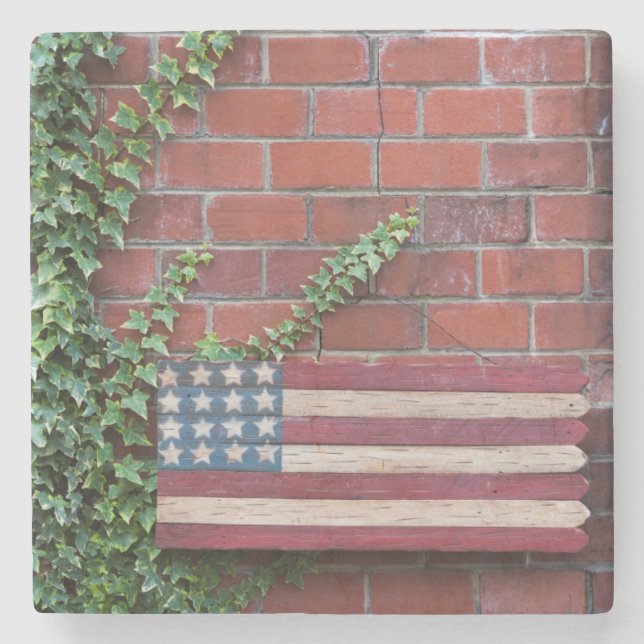 North Carolina, Linville, trä US flagga Underlägg Sten (Framsidan)