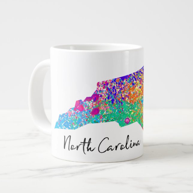 North Carolina Modern Karta Jumbo Mugg (Framsida vänster)