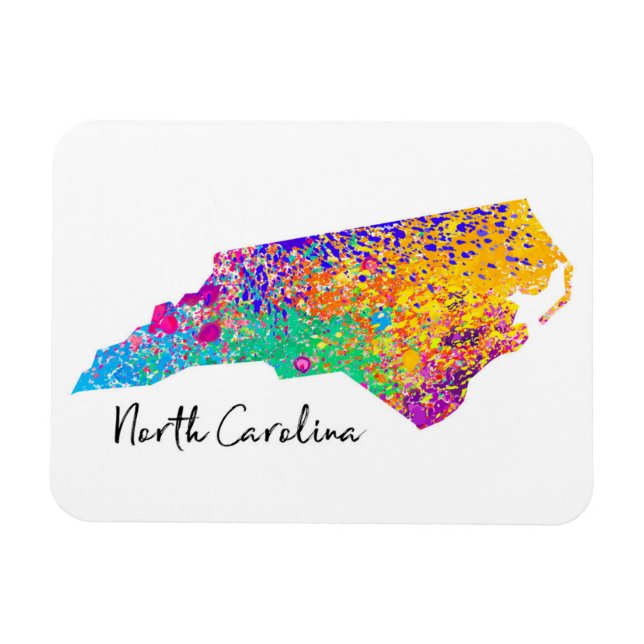 North Carolina Modern Karta Magnet (Horisontell)