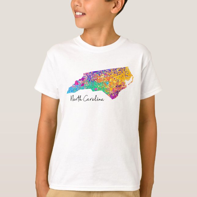 North Carolina modern karta T Shirt (Framsida)