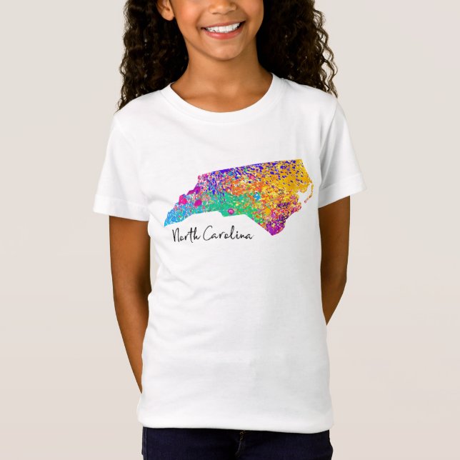 North Carolina modern karta T Shirt (Framsida)