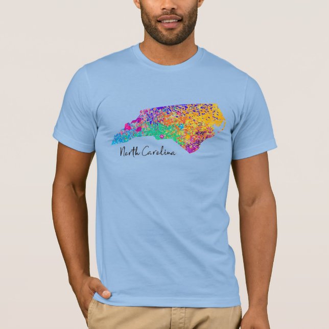 North Carolina modern karta T Shirt (Framsida)