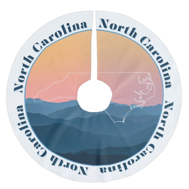 North Carolina Mountains Julgransmatta Borstad Polyester (Framsidan)
