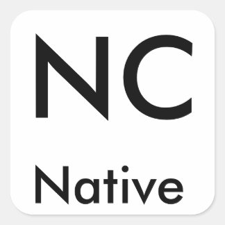 North Carolina Native-klistermärken (svart/stor) Fyrkantigt Klistermärke