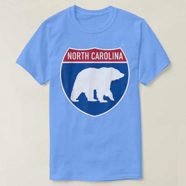North Carolina NC Bear Crossing Interstate Highway T Shirt (Design framsida)