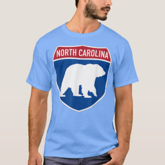 North Carolina NC Bear Crossing Interstate Highway T Shirt