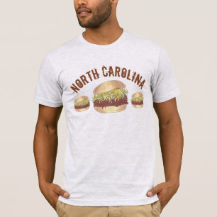 North Carolina NC Stil Gris BBQ Barbecue Sandwich Tee Shirt