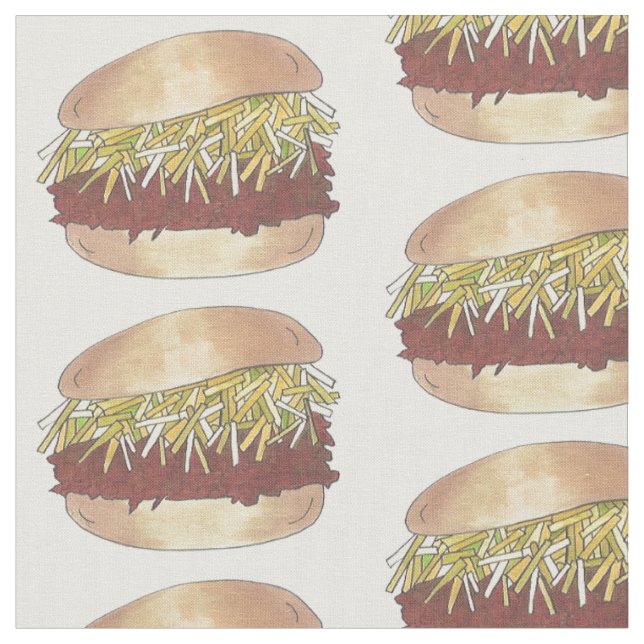 North Carolina NC Stil Gris BBQ Barbecue Sandwich Tyg (Närbild)