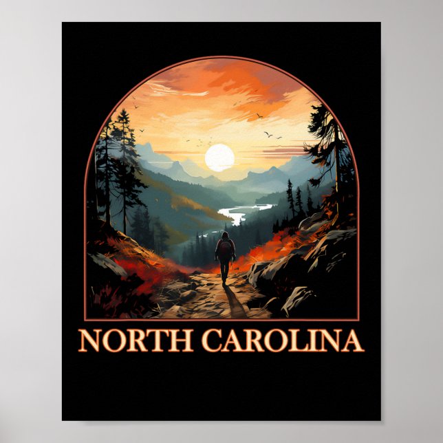 North Carolina Nc Vandring Berg Stat Stolt  Poster (Framsidan)