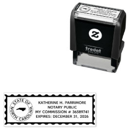 North Carolina Notary Self Inking Rubber Frimärke Självfärgande Stämpel