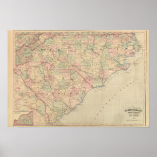 North Carolina och South Carolina Poster