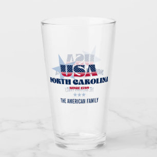 North Carolina Patriotic Pride Personlig Glaskopp