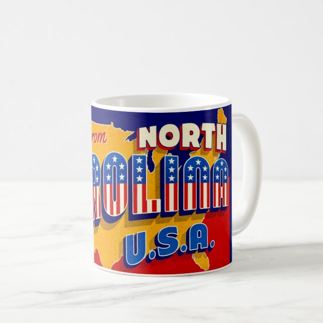North Carolina Patriotisk Välkomstmugg Kaffemugg (Framsida höger)