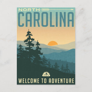 North Carolina Postcard Mountains Vintage resor Vykort