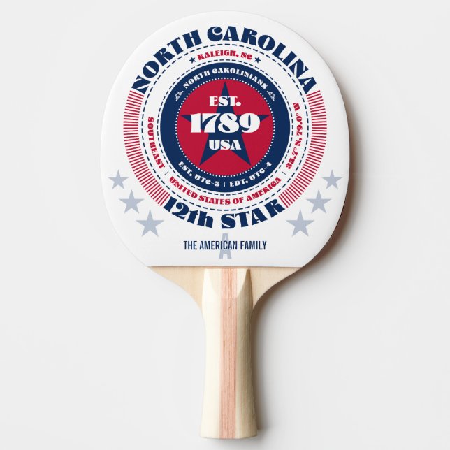 North Carolina Pride Circular Typography Monogram Pingisracket (Framsidan)