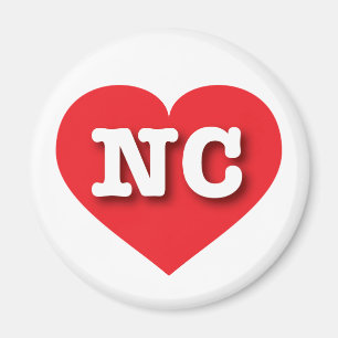 North Carolina Red Heart - I kärlek NC Magnet