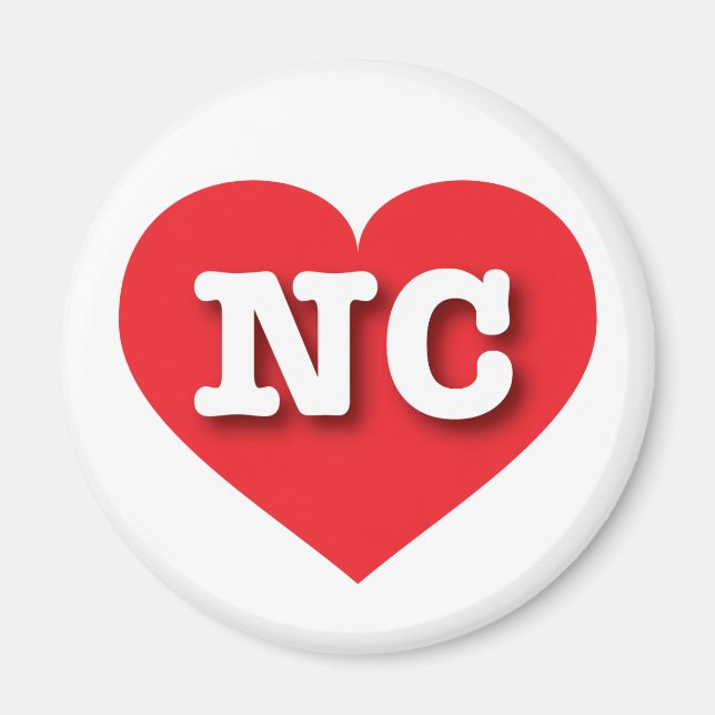 North Carolina Red Heart - I kärlek NC Magnet (Framsidan)