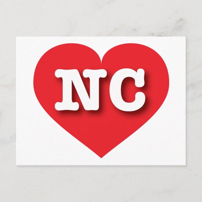 North Carolina Red Heart - I kärlek NC Vykort (Framsida)
